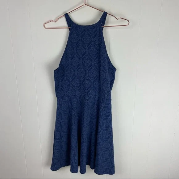 miami Navy Blue Strappy A-Line Printed Skater Dress - Picture 6 of 8
